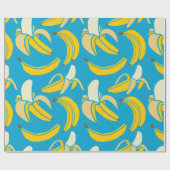 Papier Cadeau jaune frais banane tropicale sans soudure patte (Plat)