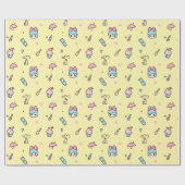 Papier Cadeau Jaune Kawaii Pastel Doux (Plat)