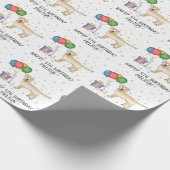 Papier Cadeau Jaune Labrador Retriever Dessin Chien - Anniversai (Coin)