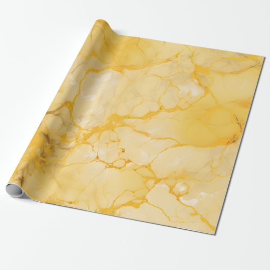 Papier Cadeau Jaune marbre (Déroulé)