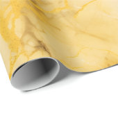 Papier Cadeau Jaune marbre (Coin rond)