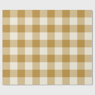 Papier Cadeau Jaune Moutarde Grand Carreaux Vichy Buffalo