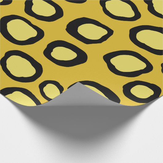 Papier Cadeau Jaune or noir Cheetah animal (Coin)