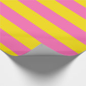 Papier Cadeau Jaune, Rose Chaud #2 XL Preppy Stripe 1X (Coin)