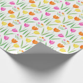 Papier Cadeau Jaune, rose, orange Tulips Motif (Coin)