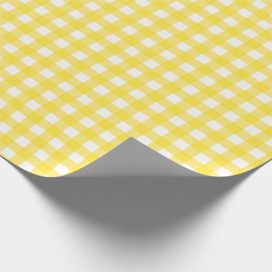 Papier Cadeau Jaune soleil En vichy À damiers Motif (Coin)