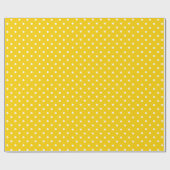 Papier Cadeau Jaune soleil| Papier à enveloppement à points Polk (Plat)