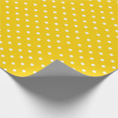 Papier Cadeau Jaune soleil| Papier à enveloppement à points Polk (Coin)