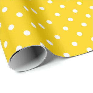 Papier Cadeau Jaune soleil  Papier à enveloppement à points Polk