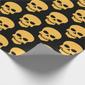 Papier Cadeau Jaune sur crâne noir (Coin)