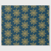 Papier Cadeau Jaune sur le bleu prussien Fleurs Sketchy (Plat)