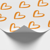 Papier Cadeau Jaune sur les coeurs blancs dessinés à la main (Coin)