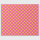 Papier Cadeau Jaune sur rose Pois Design Motif (Plat)