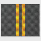 Papier Cadeau Jaune Tirages de course Carbone Fiber Style (Plat)