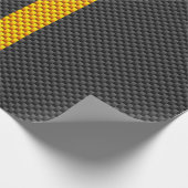 Papier Cadeau Jaune Tirages de course Carbone Fiber Style (Coin)