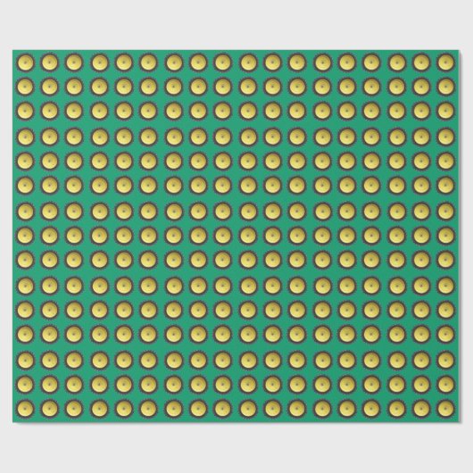 Papier Cadeau Jaune Tractor Roue sur Arrière - plan vert (Plat)