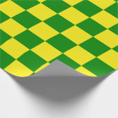 Papier Cadeau Jaune vert À damiers Motif chèque (Coin)