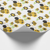 Papier Cadeau Jaunes et noirs mignons gaffent le papier (Coin)