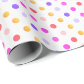 Papier Cadeau Jaunes Peaches rose et violet Polka Motif (Coin rond)