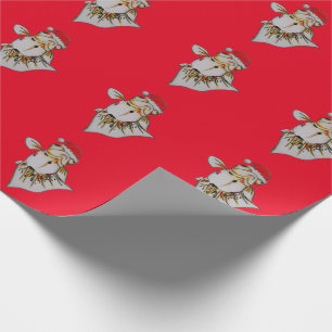 Papier Cadeau Jaunty Santa Hat Goldfish Papier d'enveloppement d