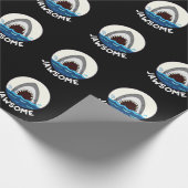 Papier Cadeau Jawsome Funny Shark Teeth Pun Dark BG (Coin)