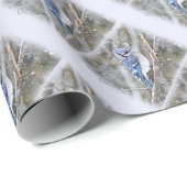 Papier Cadeau Jay Bleu en Noël de neige (Coin rond)