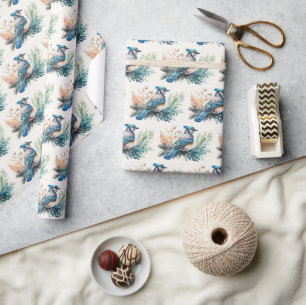 Papier Cadeau Jay bleu Watercolor
