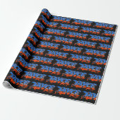 Papier Cadeau Jayce prénom nom graffiti bleu orange (Déroulé)