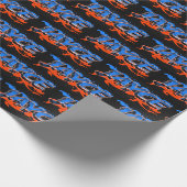 Papier Cadeau Jayce prénom nom graffiti bleu orange (Coin)