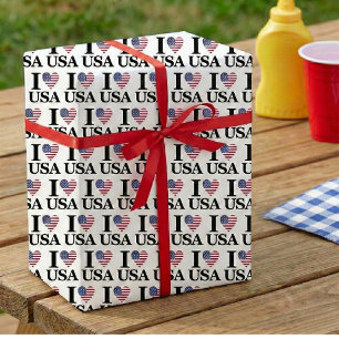 Papier Cadeau J'Coeur Les États-Unis