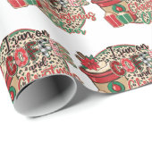 Papier Cadeau Je Cours Sur Le Café Et La Soirée De Noël (Coin rond)