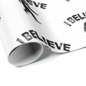 Papier Cadeau Je crois en Bigfoot (Coin rond)