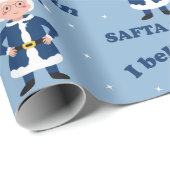 Papier Cadeau Je crois en Safta Claus - mignon Chanukah (Coin rond)