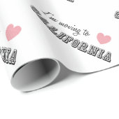 Papier Cadeau Je déménage en Californie (Coin rond)