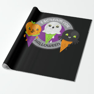 Papier Cadeau Je hurle pour le Citrouille d'Halloween Spider Gho