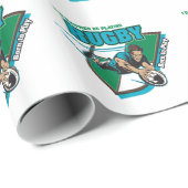 Papier Cadeau Je jouerais plutôt au rugby (Coin rond)