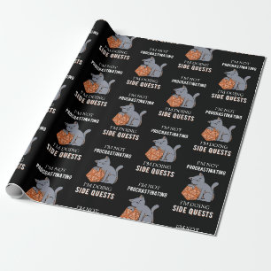 Papier Cadeau Je ne procrastine pas, je fais des quêtes secondai