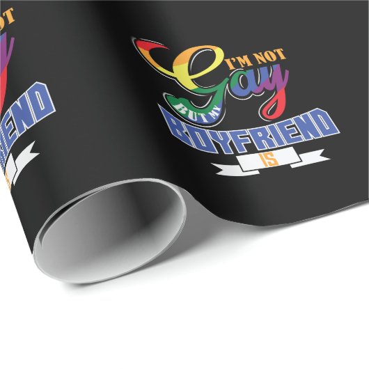 Papier Cadeau "Je ne suis pas gay, mais mon ami" (Coin rond)