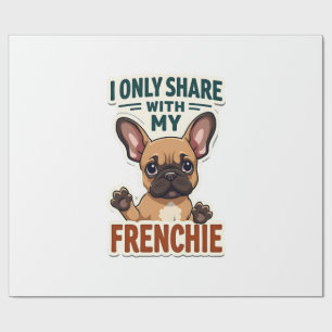 Papier Cadeau Je partage seulement avec mon Frenchie Vintage Fre