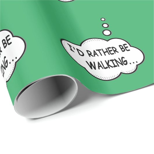 Papier Cadeau Je préfère marcher (Coin rond)