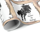 Papier Cadeau Je Préférerais Faire Du Cheval !Équestre (Coin rond)