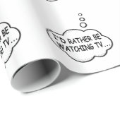 Papier Cadeau Je préférerais regarder la télévision (Coin rond)