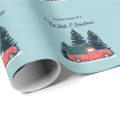 Papier Cadeau Je rêve d'un Noël blanc (Coin rond)