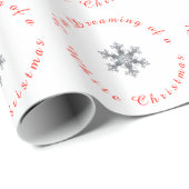 Papier Cadeau Je rêve d'un Noël blanc - Flacon de neige (Coin rond)