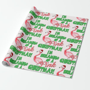 Papier Cadeau Je rêve d'un Noël rose