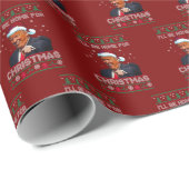 Papier Cadeau Je serai à la maison pour Noël (Coin rond)