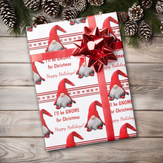 Papier Cadeau Je serai Gnome pour Noël