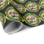 Papier Cadeau Je suis allé à Safari Elephant Swim (Coin rond)