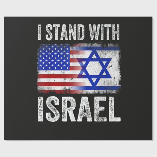 Papier Cadeau Je suis avec Israël (Plat)
