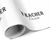 Papier Cadeau Je suis enseignant école Collegeajouter votre nom  (Coin rond)